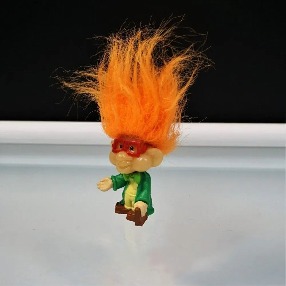 Vintage 1993 Burger King Kids Club Professor IQ Glow in the Dark Troll Doll